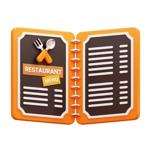 Restoran menüsü ikonu. Web tasarımı için menü vektör simgesinin izometrik çizimi