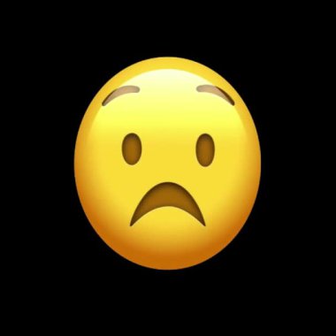Üzgün emoji ikonu. Düz renk tasarımı. vektör illüstrasyonu.