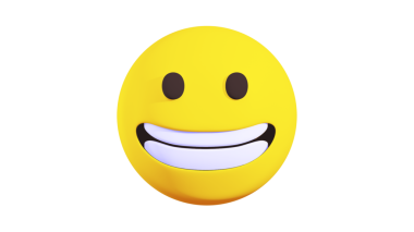 Sarı gözlü, gülümseyen sarı ifade. 3d oluşturma