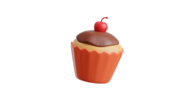 cupcake, tatlı, çikolata, pasta, vektör, illüstrasyon