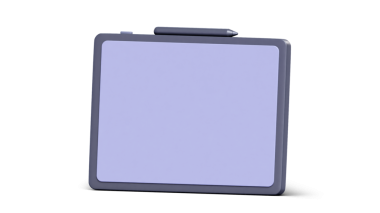 Tablet bilgisayarı beyaz arkaplanda izole edildi