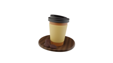 Beyaz arkaplanda izole edilmiş bir fincan espresso.