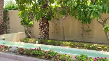 Hendekteki kristal temiz su otelin bahçesinden huzur içinde akar ve doğal bir vaha yaratır. Saf su akıntısı rahatlatıcı atmosfere katkı sağlar ve barışçıl bir geri çekilme sunar.. 