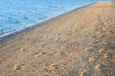 Ayağıyla güneşli bir sahil