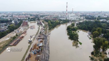 Wroclaw, pek çok Grunwaldzki. Powodz we Wroclawiu we wrzeniu 2024 roku