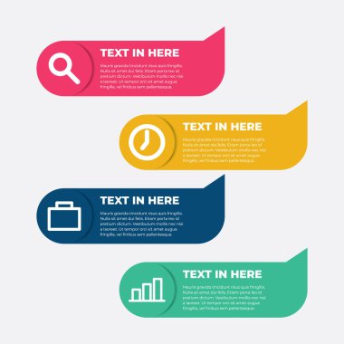 Basit 4 adım bilgi, konsept iş sunumları, pazarlama planları, işlem şemaları veya adım adım talimatlar.