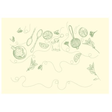 Kek, kek, turta dilimleri ve meyveli iki tane kusursuz desenli kek. Pastane Sweets 'in geçmişi. Tek sıra halinde. Banner, Flyer, cover, poster, doku, kenar gibi kullanılabilir.