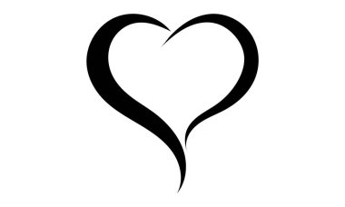 Open heart silhouette - Black heart clipart