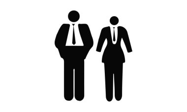 Profesyonel İşadamı ve İş kadını Vektör Sanatı