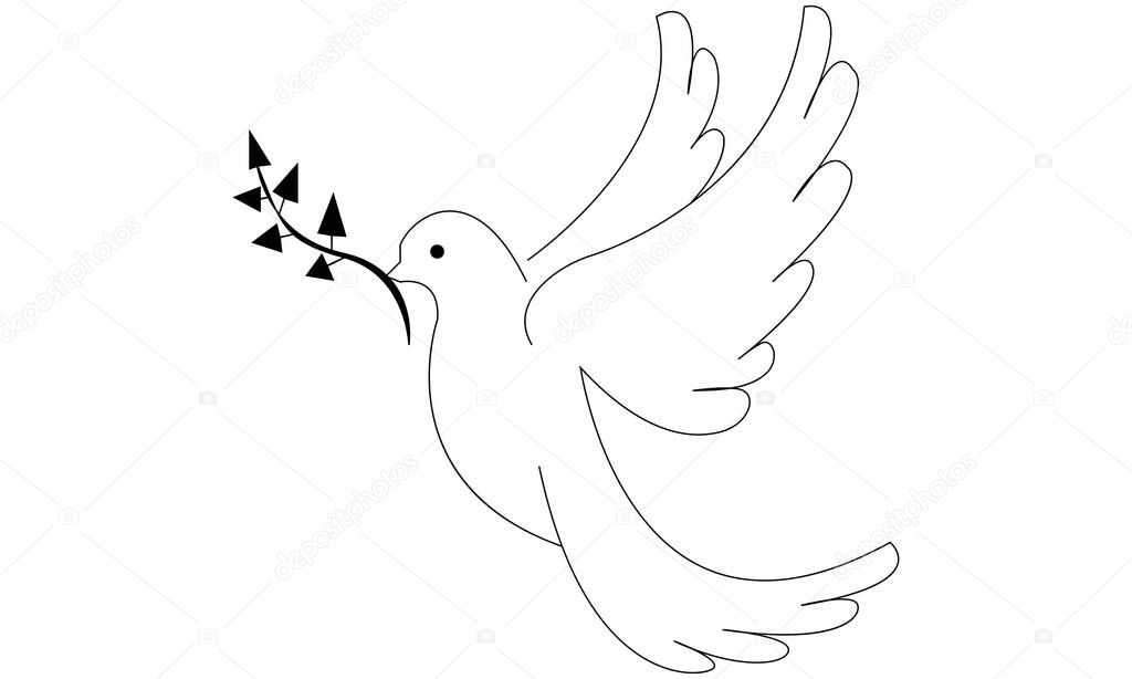 Dove silhouette  Symbol of Peace Vector Art