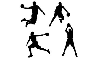 Elit Basketbol Oyuncuları silueti, tasarım, tasarım, profil - Vibrant Basketbol Oyuncuları 