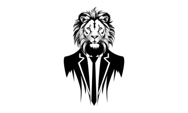 Aslan takım elbiseli - Aslan suratlı, siluetli