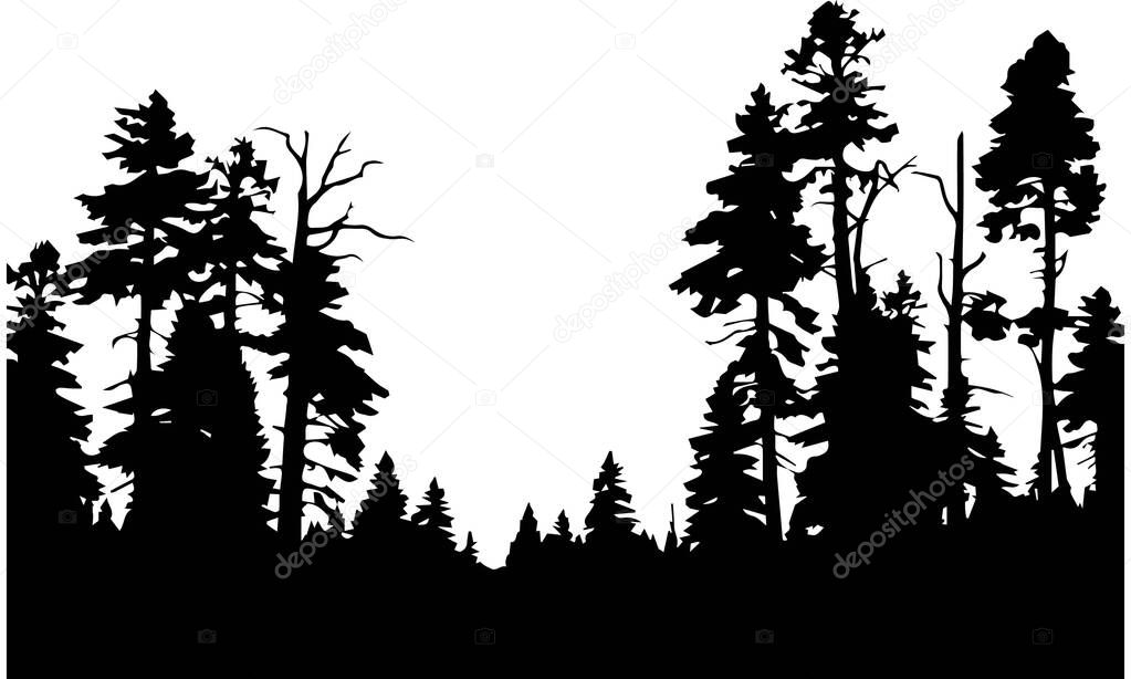 Forest - Forest Silhouette - Forest Cut Files - Forest Clipart - Forest Design - Forest Vector - Trees - Woods