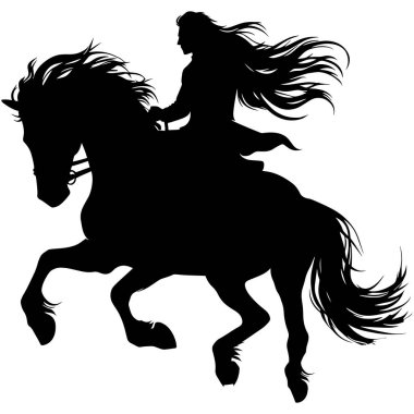 Horse rider silhouette, Dressage Silhouette - Equestrian Silhouette, Horse and Rider clipart