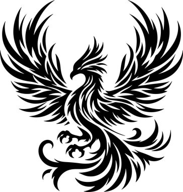 Phoenix kuş silueti, Kabile Anka kuşu dövmesi, tasarım, sanat
