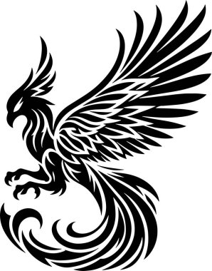 Phoenix kuş silueti, Kabile Anka kuşu dövmesi, tasarım, sanat