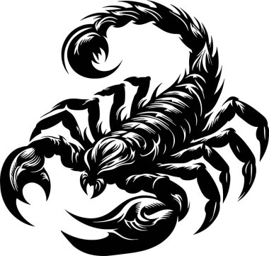 Scorpion silueti, Scorpion Dövme Tasarımı, Kara Akrep illüstrasyonu