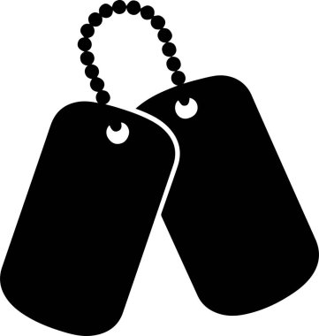 Köpek etiketleri tasarımı - Askeri kimlik etiketleri ana hatlı siluet clipart