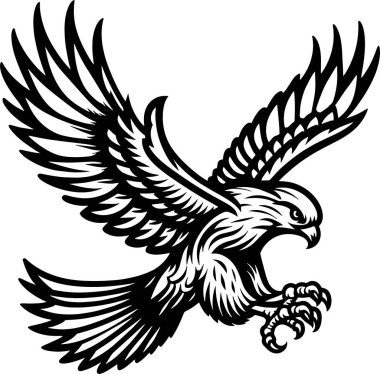 Beyaz Arkaplanda Kartal Silueti Siyah Tasarım Falcon silueti, Amerikan şahini, şahin silueti