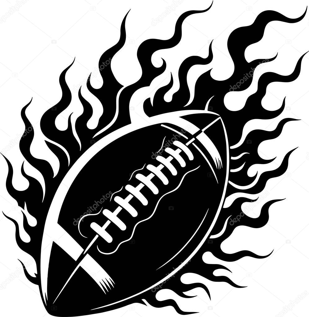 Burning Soccer Football with Flames isolated on transparent background
