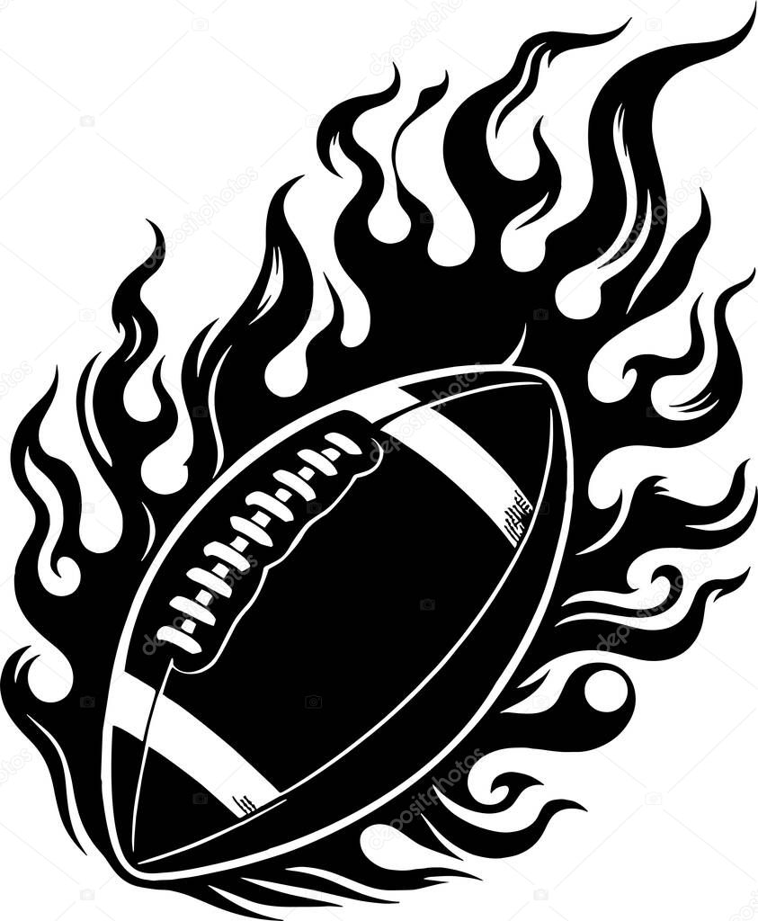 Burning Soccer Football with Flames isolated on transparent background