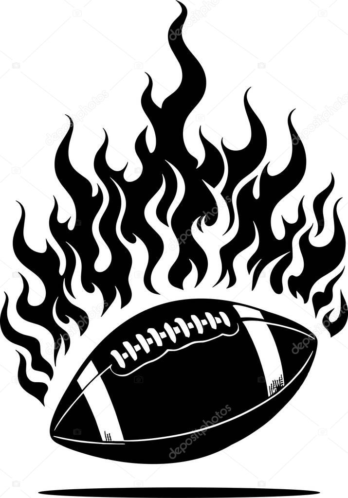 Burning Soccer Football with Flames isolated on transparent background