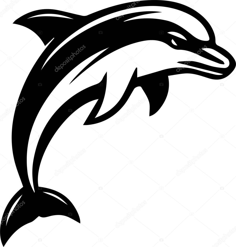 Dolphin Middle High School Sports Team Mascot design isolated on white background eps