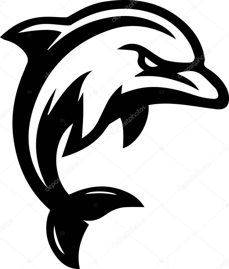 Dolphin Middle High School Sports Team Mascot design isolated on white background eps
