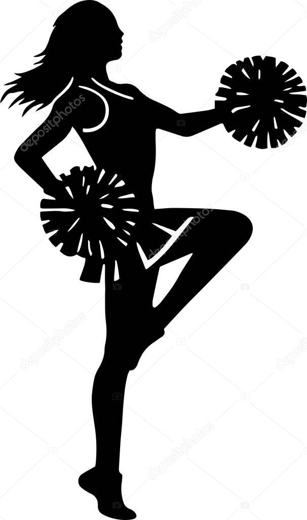 Cheerleader cheerleading reciting cheer design isolated on transparent background