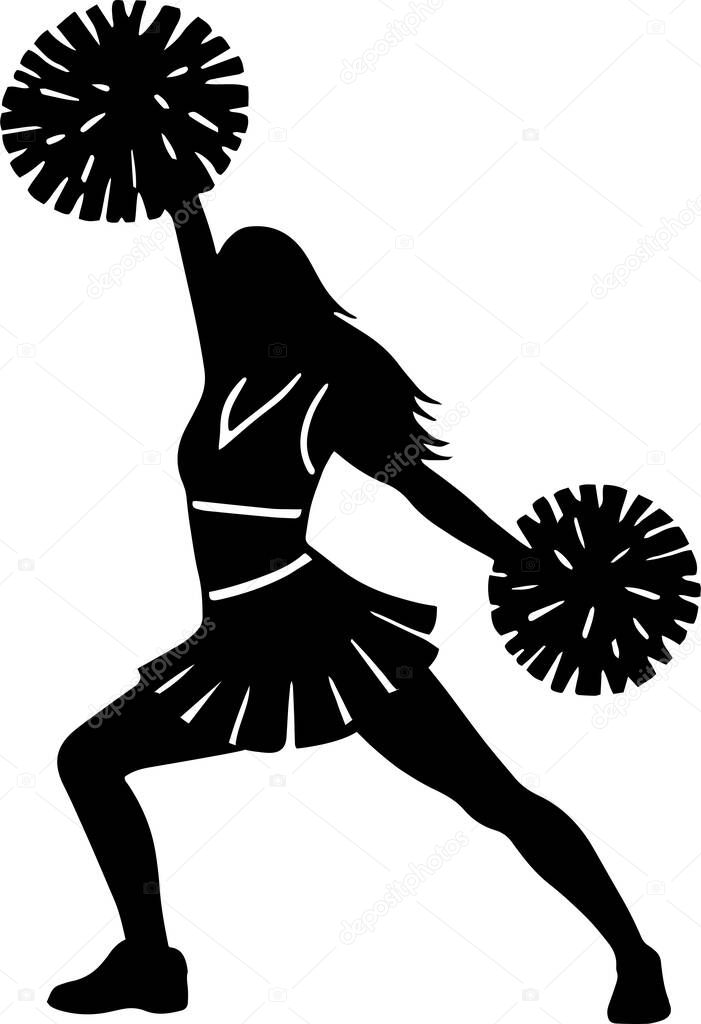 Cheerleader cheerleading reciting cheer design isolated on transparent background