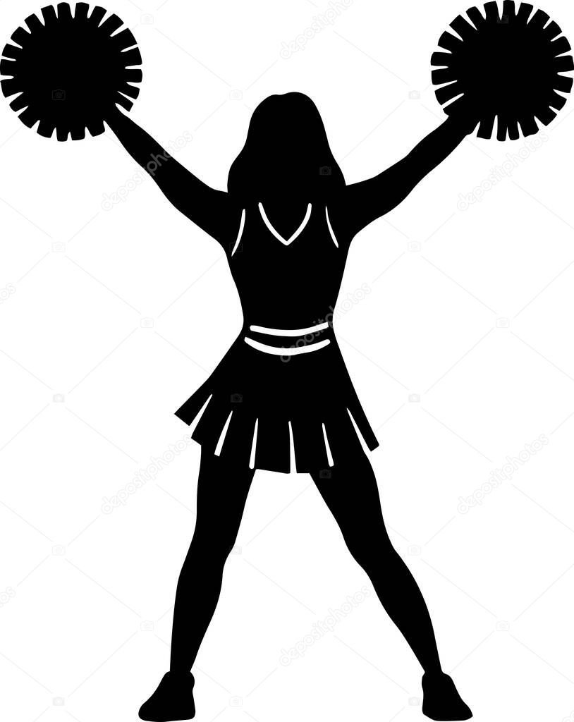 Cheerleader cheerleading reciting cheer design isolated on transparent background