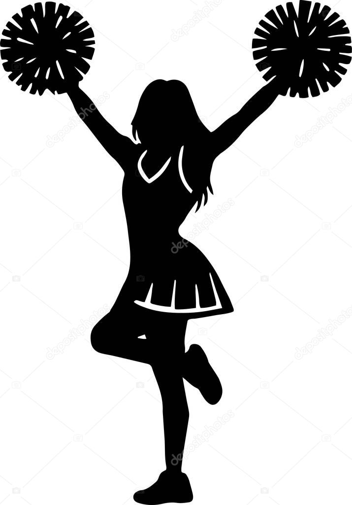 Cheerleader cheerleading reciting cheer design isolated on transparent background