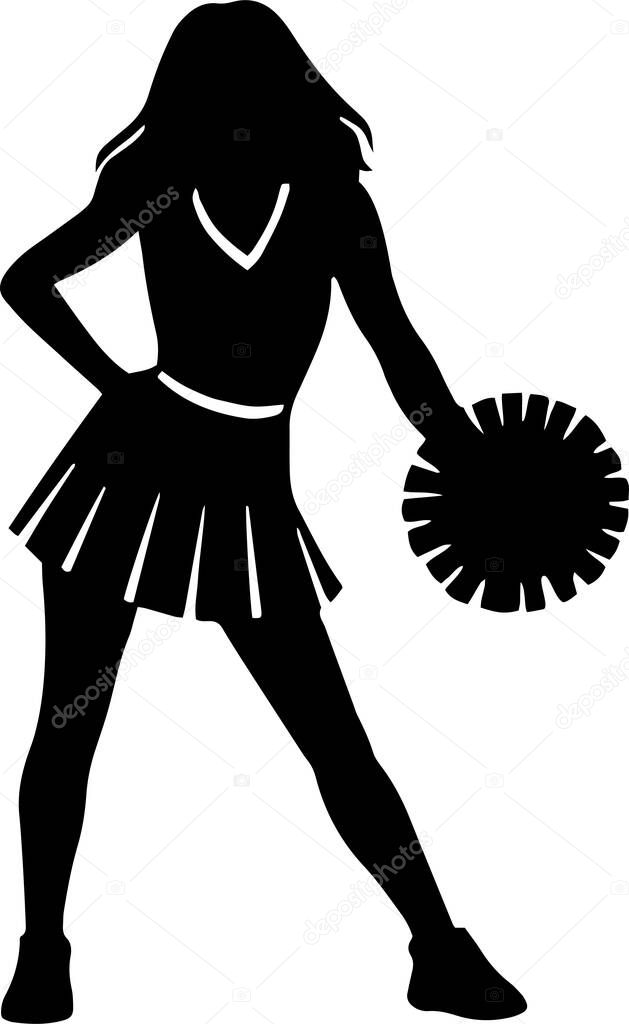 Cheerleader cheerleading reciting cheer design isolated on transparent background