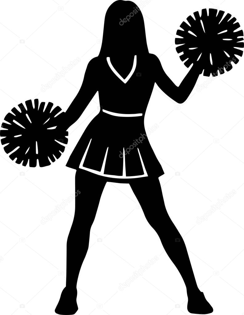 Cheerleader cheerleading reciting cheer design isolated on transparent background