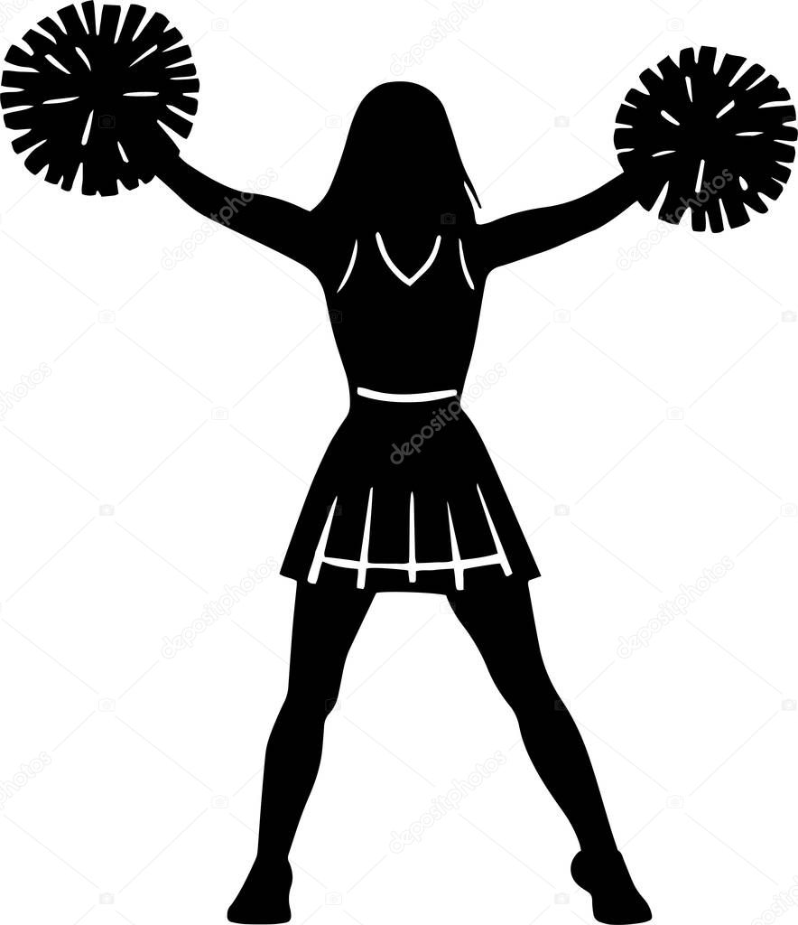 Cheerleader cheerleading reciting cheer design isolated on transparent background