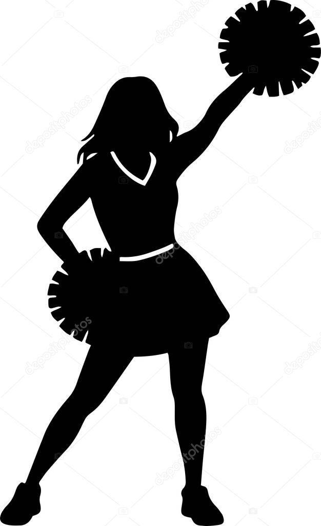 Cheerleader cheerleading reciting cheer design isolated on transparent background