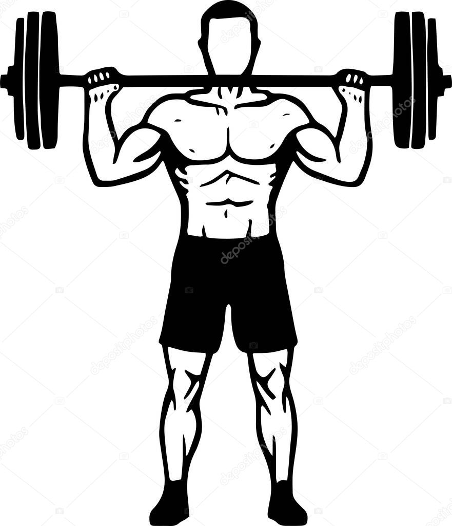 Weightlifter design - Man lifting weight design isolated on transparent background