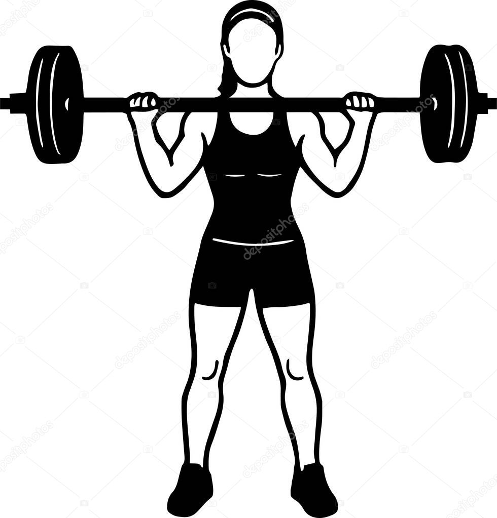 Weightlifter design - Woman lifting weight design isolated on transparent background