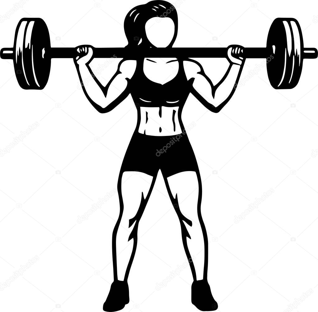 Weightlifter design - Woman lifting weight design isolated on transparent background
