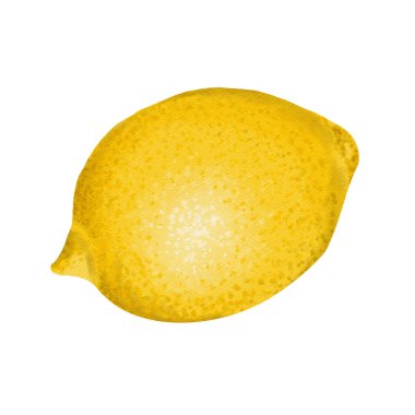 ripe yellow lemon isolated on white background, whole citrus fruit. Tropical plant. Watercolor illustration. Clipart for home textiles, packaging, drinks and summer design.  clipart