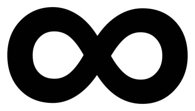 Sonsuzluk simgesi. Sonsuzluk sembolü. Vektör, modern, hareket, iş, logo, gelecek, mobius, sekiz, kurdele, tarz, şablon, ağ, siyah, logotype, strip, image, space, amblem, ok, nesne, teknoloji.
