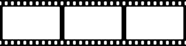 Eski grunge film uzun şerit, klasik film şeridi, fotoğraf arkaplanı. Video kaydı. Film şeritleri, sinema, kamera şeritleri, şeffaf ekran. Vektör illüstrasyonu.
