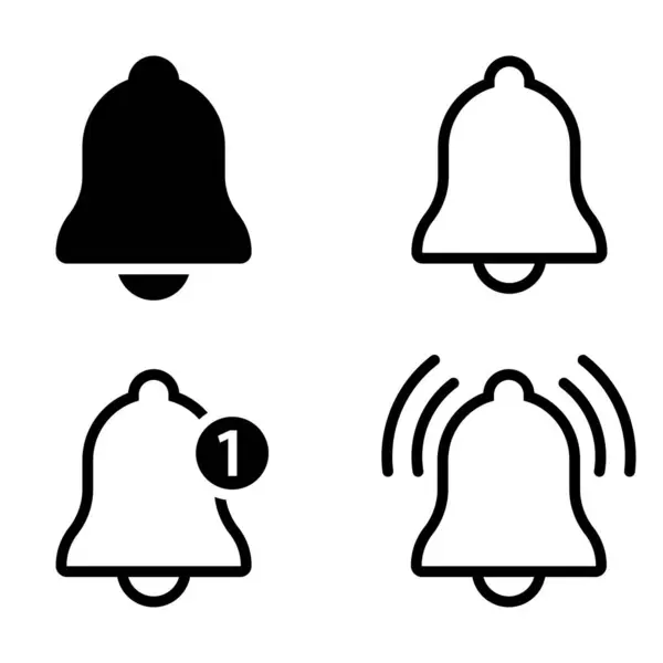 Haber çanı simgesi. Gelen posta kutusu mesajı. Çanlar çalıyor. Alarm saati ve akıllı telefon uygulama alarmı. Sosyal medya elemanı. Yeni ileti sembolü düz biçim - stok vektör illüstrasyonu.