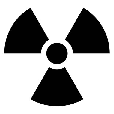 ISO 361 Uluslararası iyonize radyasyon trefolil sembolü. Radyoaktif kirlenme ikonu. Radyasyon tehlikesi uyarısı. Nükleer İşaret Vektörü illüstrasyonu.