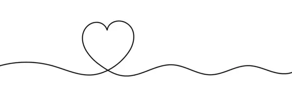 Kalp aşk sembolü. Devamlı çizim çizimleri. El çizimi karalama vektör çizimi aralıksız bir çizgide. Tek satır sanat dekoratif tasarımı. Beyaz arkaplanda simge izole edildi.
