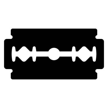 Bıçak ustura ikonu. Siyah siluet ekipman berber dükkanı. Tıraş sembolü. Web sitesi sayfası ve mobil uygulama ögesi nesnesi. Vektör illüstrasyonu.