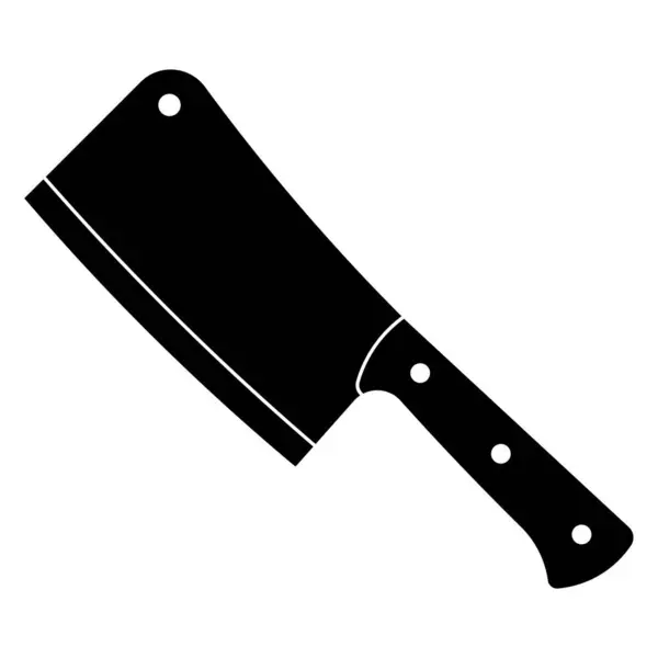 Et satırı bıçak ikonu. Kasap bıçağı, siyah siluet. Vektör illüstrasyonu.