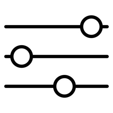 Filtre vektör simgesi. Siyah işaret. Web sitesi kaydırıcıları izole edilmiş simge, çevrimiçi depolama seçenekleri ve parametreler doğrusal pictogram.