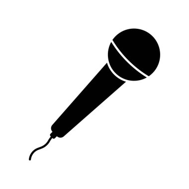 Mikrofon vektör simgesi. Mikrofon sembolü. Web sitesi veya mobil uygulama için modern, basit düz vektör çizimi.