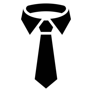 Vektör ikonunu bağla. Boyunbağı ve boyun bezi sembolü. Web ve mobil tasarım için resim. Resmi giyim tabelası. Siyah siluet.